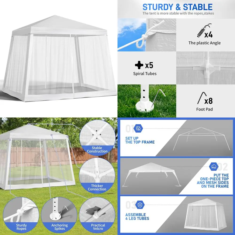 

8x8ft Waterproof Outdoor Party Tent with Easy Setup for Commercial and Event Use