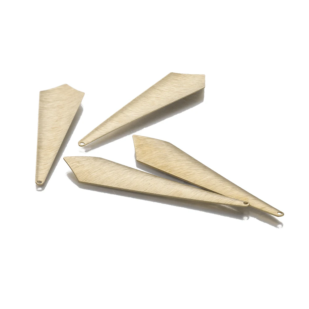 10Pcs Raw Brass Textured Geometric Triangle Charms Arrowhead Shaped Bar Pendant For Diy Earring Necklace Jewelry Making Findings