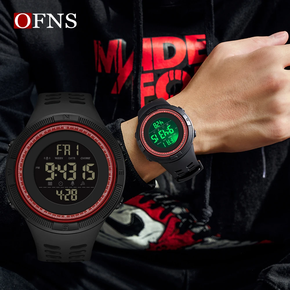 

OFNS 2003 Fashion Military Watches 50M Waterproof Sports Watch For Male LED Electronic Digital Wristwatches Relogio Masculino