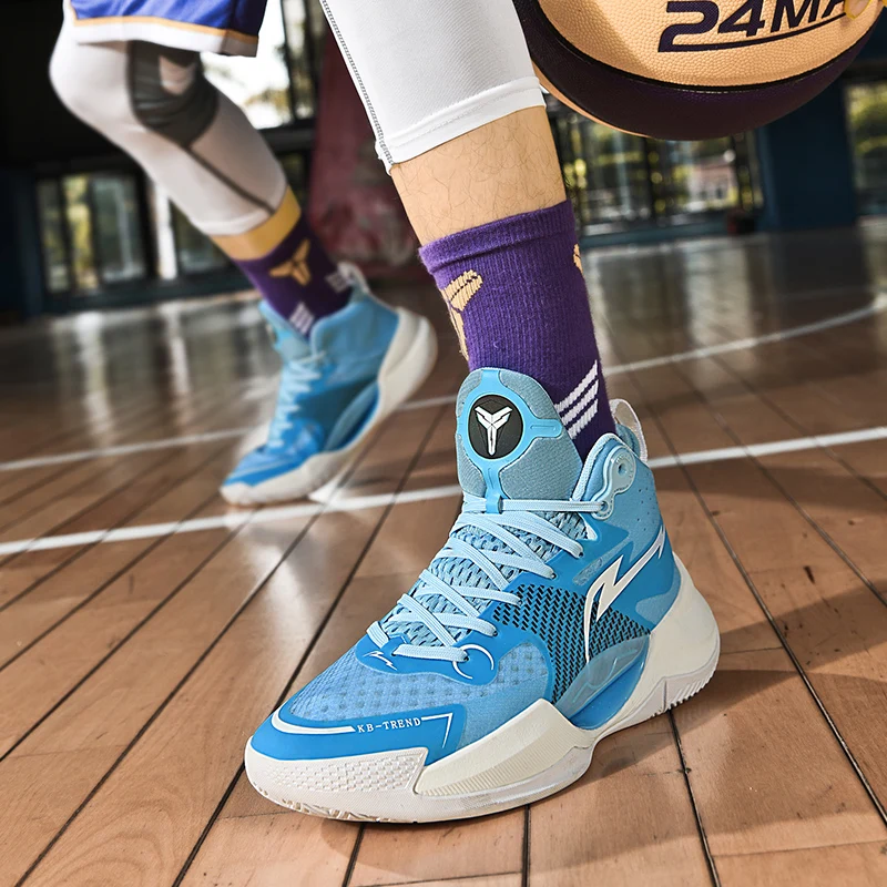 QQ-A25 UltraLight High Quality Mens Basketball Sneakers Training Sports Shoes Breathable Cushion High-top Basketball Shoes 36-46