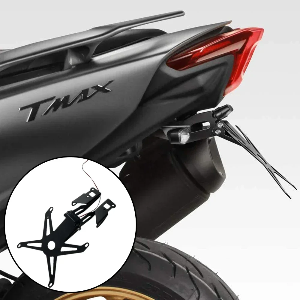 

For Yamaha TMAX 560 License Plate Holder Fender Eliminator Tail Tidy LED Light T-MAX560 TMAX560 2020 2021 Motorcycle Accessories