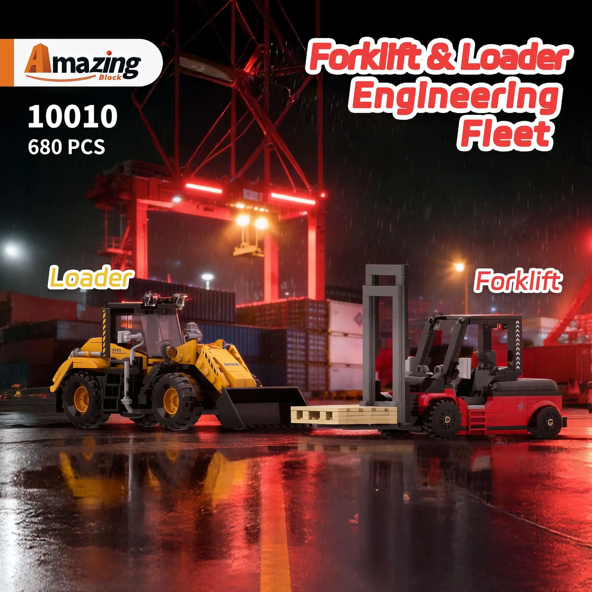 

Конструктор 2-в-1: Погрузчик-вездеход (680 деталей), подвижная шарнирно-сочлененная стрела, техническая модель, подарок для подростков и взрослых коллекционеров