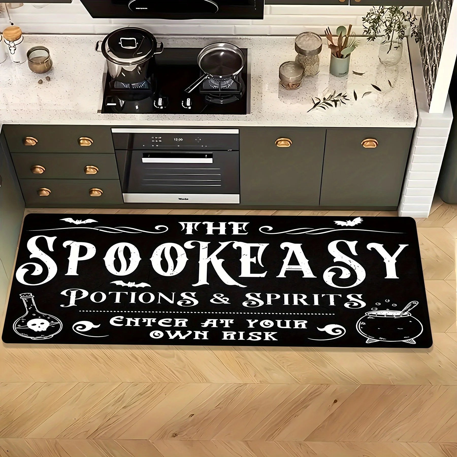 Retro Coffee Themed Kitchen Runner Rug  Cappuccino Latte Cup Pattern Non Slip Washable Long Entryway Floor Mat Bedroom  Carpet