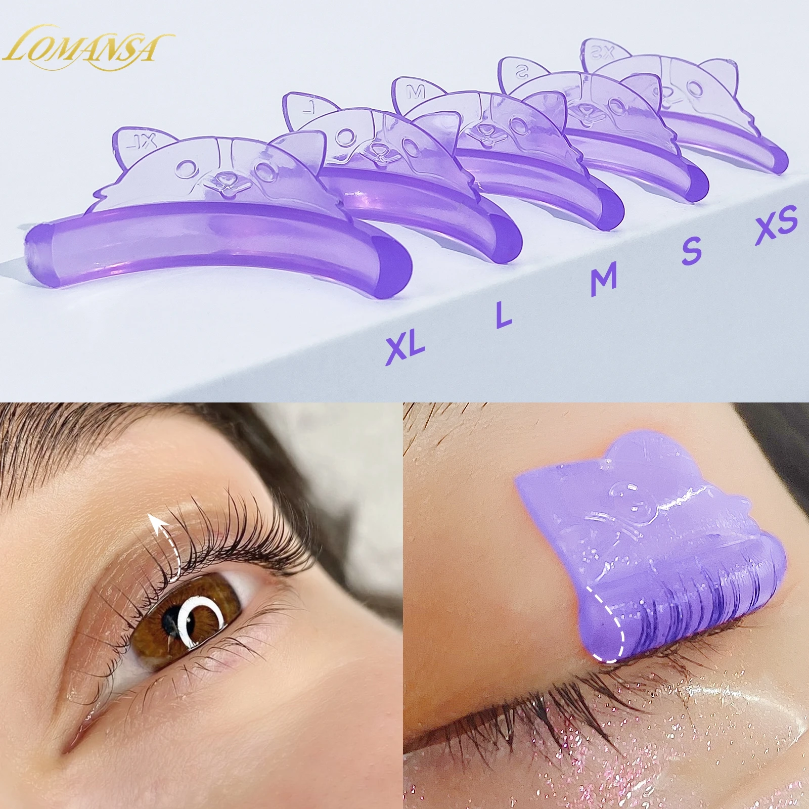 Lomansa 5 par C Curl Silicone Eyelash Perm Pads Sticky Lashes Rod Shield Lifting 3D Eyelash Curler Akcesoria do makijażu Narzędzie