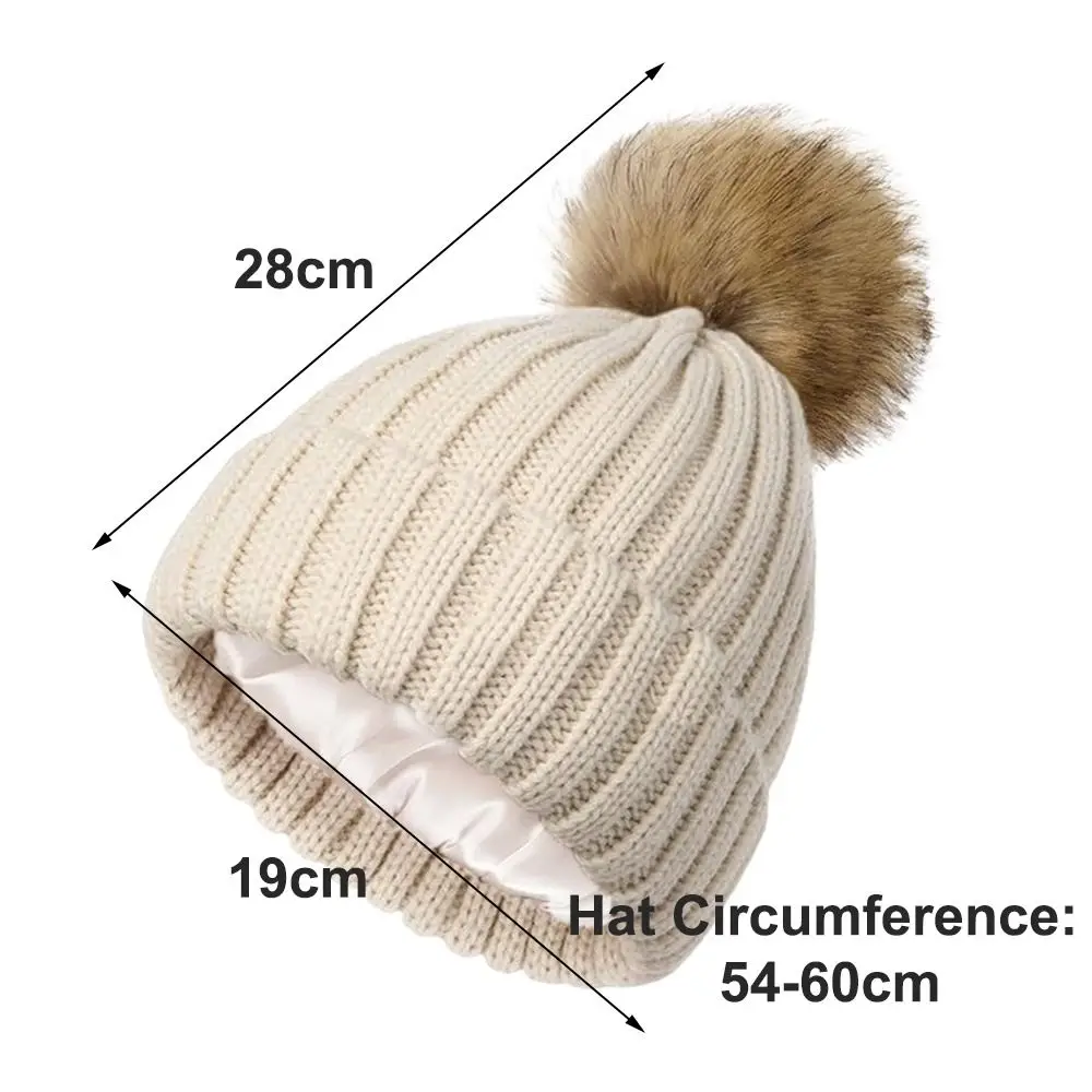 Fashion Soft Winter Beanie Hat Keep Warm Solid Color Pom Pom Beanies Casual Knit Wool Warm Knit Hats for Men Women