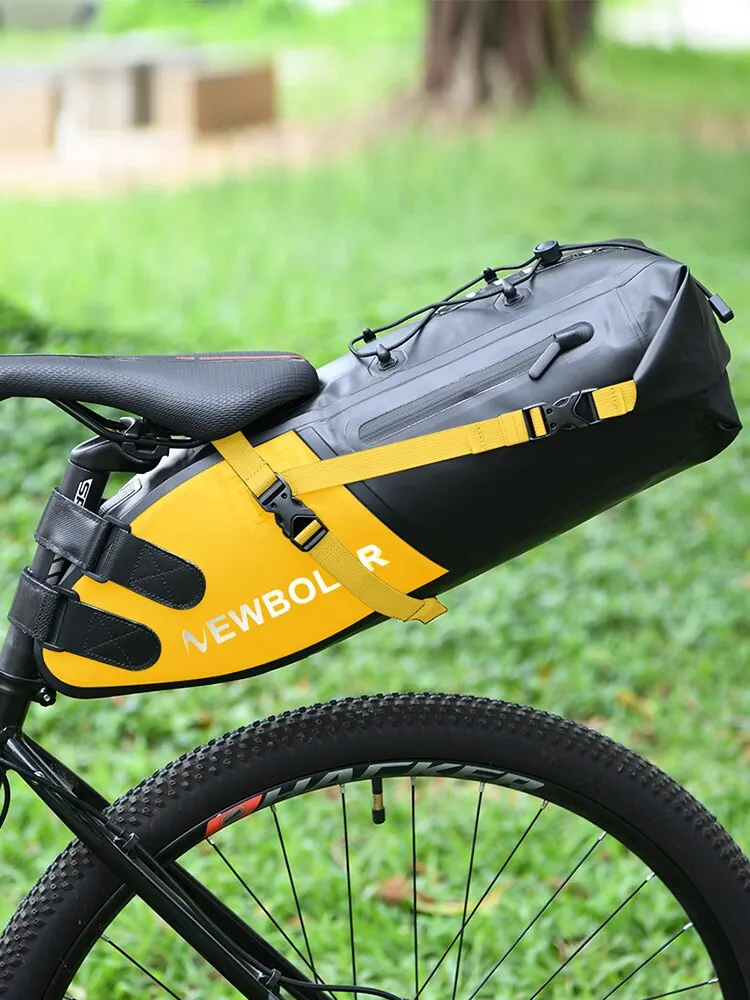 AliExpress NEWBOLER Waterproof Bike Saddle Bag Large Capacity Bicycle Saddle Pannier Bag Cycling Foldable Tail Rear Bag MTB Road Bike