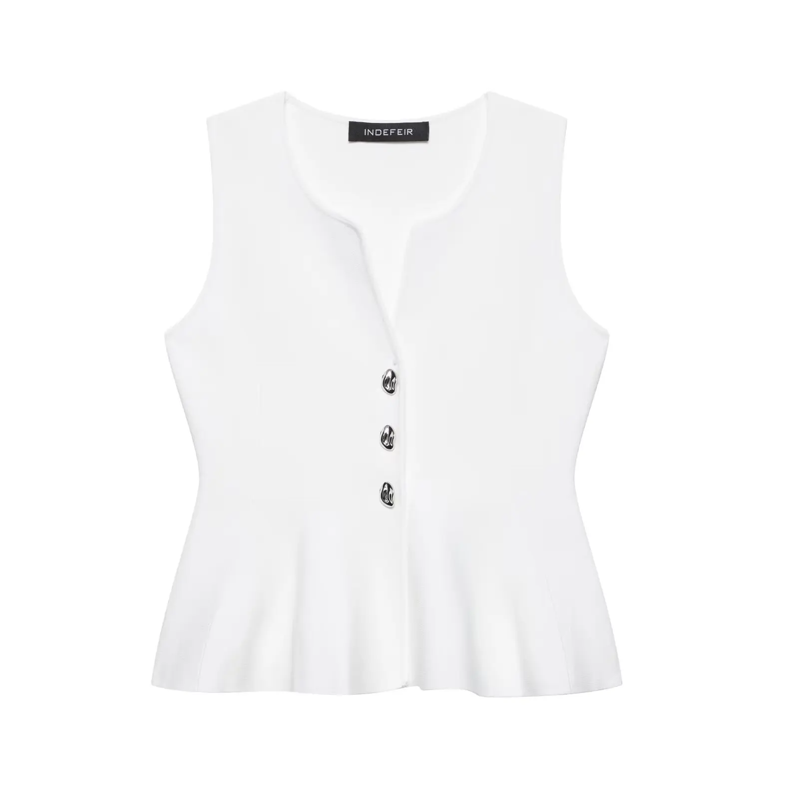 

NINE ZAR Women's Knitted Vest ort Skirt Sle Hem Svel Top V-ne Button Closure Regular Fit Commute Sle 2025 Autumn