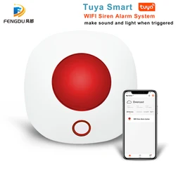 Smart WIFI 110dB Sound Light Alarm Siren TUYA Safety Protection Siren Strobe Light Sensor Home Alarm Security System