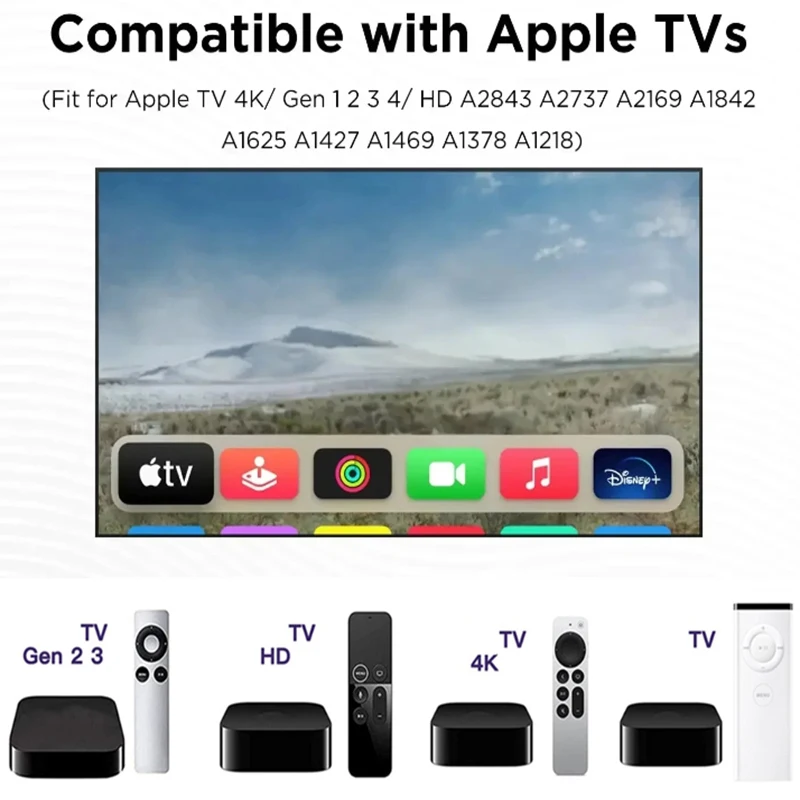 New remote control for Apple TV 4k/Gen 1 2 3 4/ HD A2843 A2737 TVA1625 A1427 A1469 A1378 A1218TV 4K A1842 A2169(No voice)