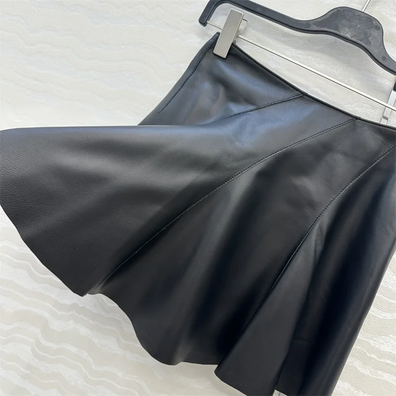 Jupe femme 2025 hiver nouvelle taille haute mince mini jupe véritable peau de mouton patchwork femmes demi-jupe y2k jupe courte décontractée