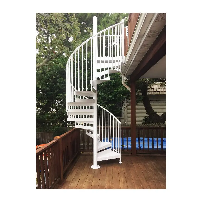 Stylish Outdoor Attic Use Galvanized Steel Spiral Stairs Metal Staircase Wrought Iron Spiral Stairs