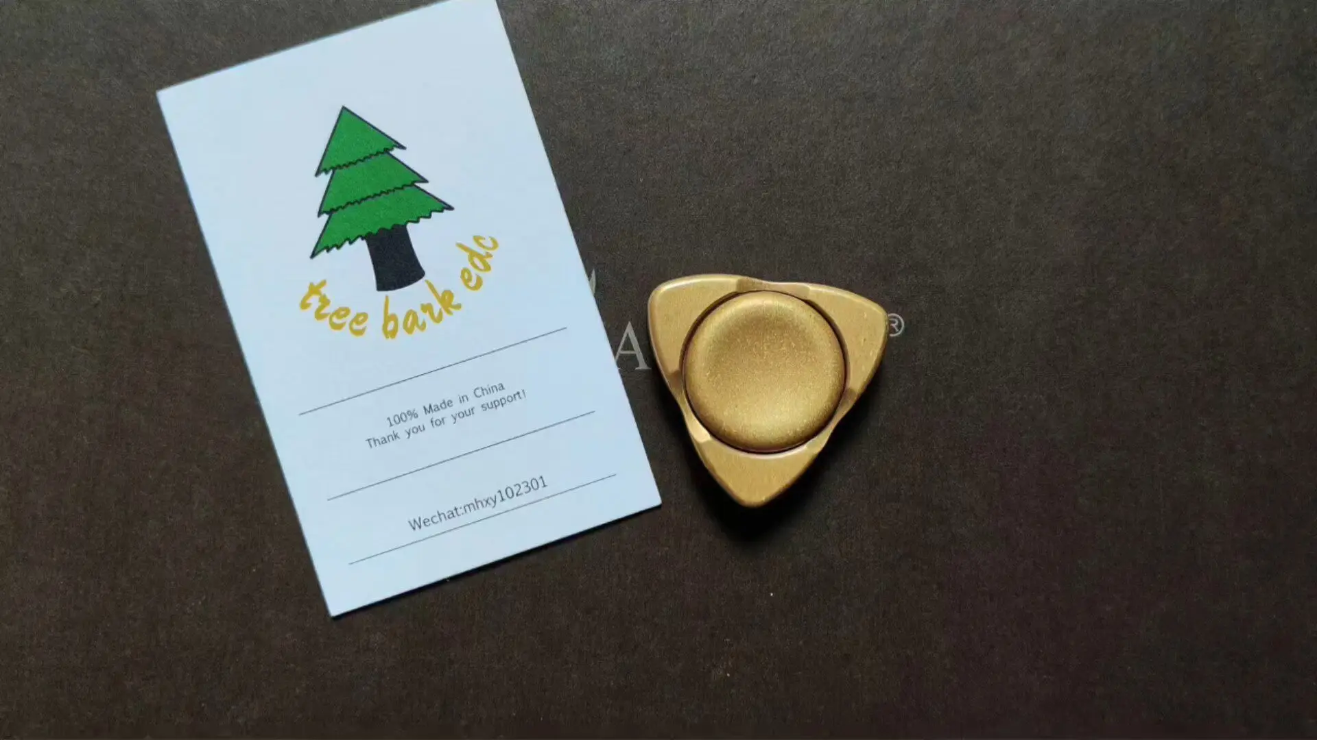 Used EDC Tree, Bronze Brass Mini Dog Head Fingertip Gyro Edc with Card