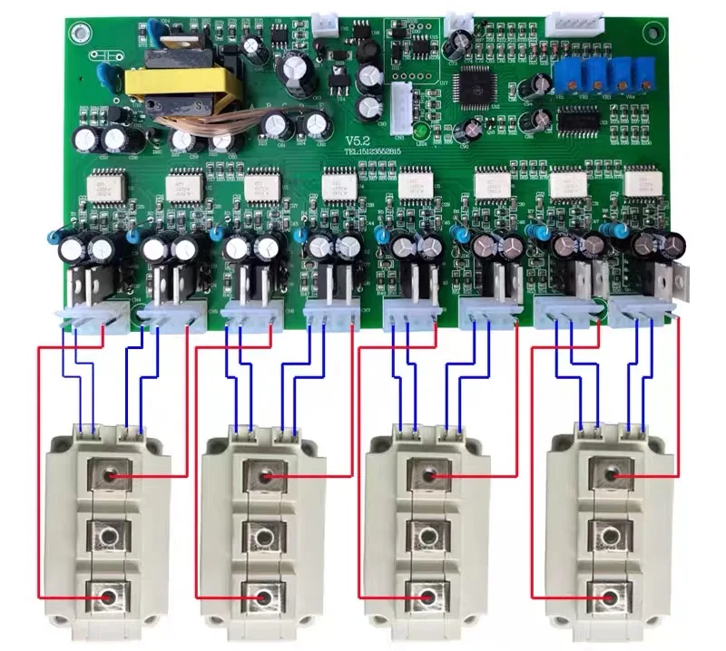 Three phase four bridge arm sine wave IGBT module driver board