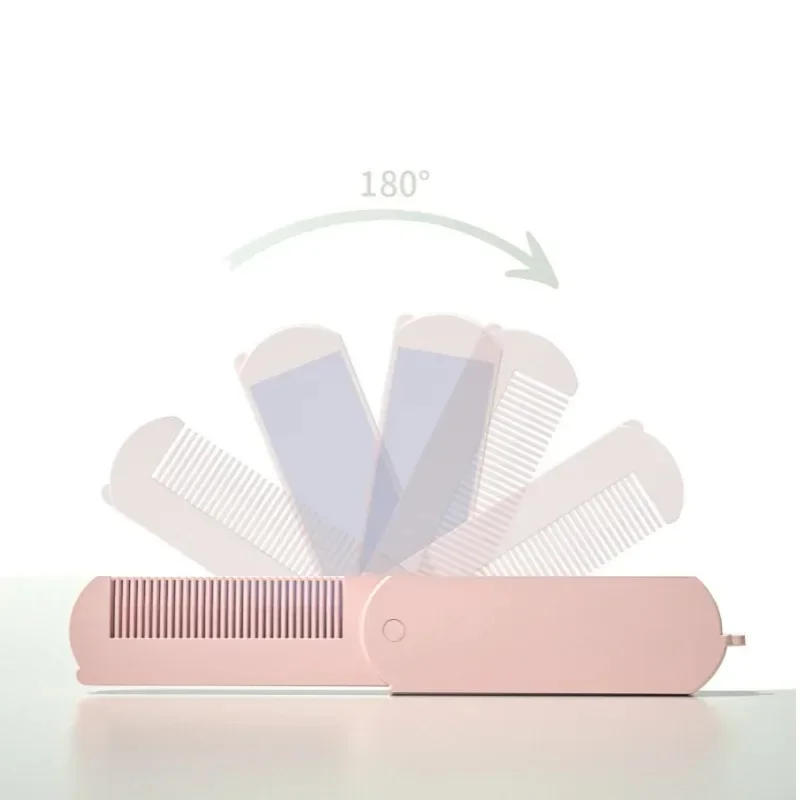 Miroir pliant Portable 3 en 1, Mini miroir de vanité, peigne de maquillage, envoyer un cadeau à votre petite amie, peigne à cheveux, 1 pièce