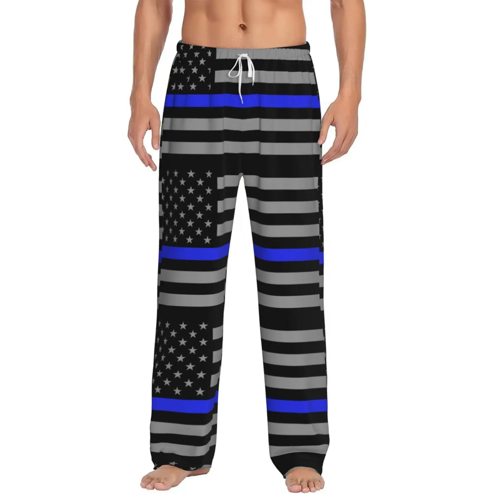 

Мужские спальные брюки с длинными рукавами и 3D принтом американского флага, удобные и повседневные для всех сезонов
