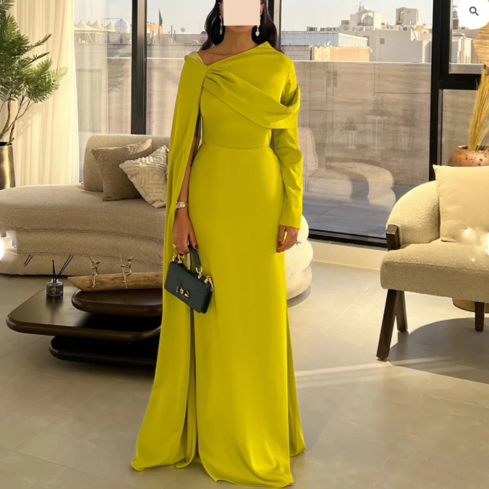 Customized Simple High Quality Classic Jersey Pleat Ruched Column Long Dress Evening Dresses Formal Matching Elegant Prom Gowns