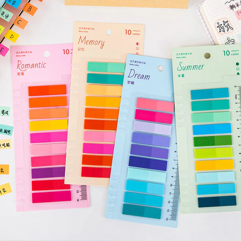 แผ่น200กระดาษโน้ตที่เรียบง่ายสำหรับนักเรียนสมุดจดบันทึกประเภทสีแบบ Morandi อุปกรณ์สำนักงานน่ารัก