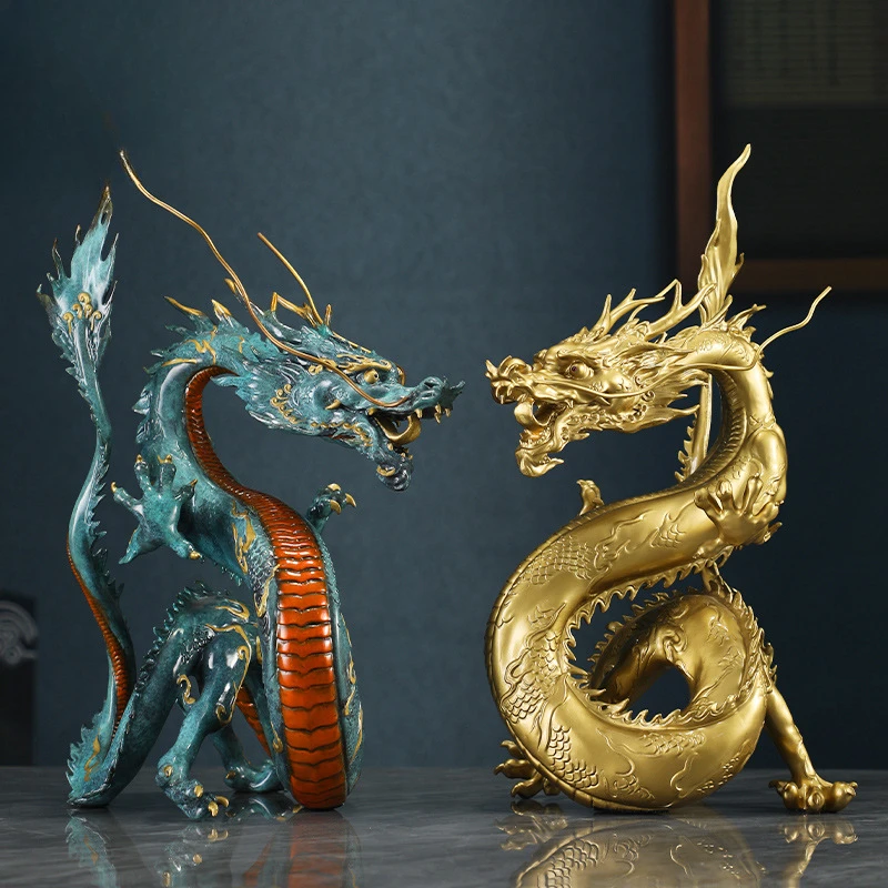 

Copper and gold years, all brass dragon ornaments, zodiac dragon handicrafts, living room, foyer, boss's office