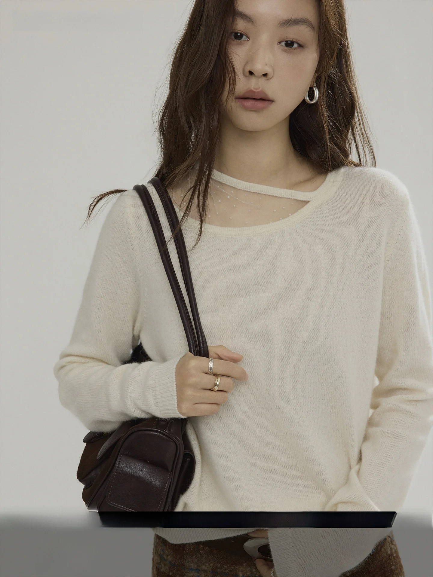 

Joli Choose Women's Woolen Knitted Sweater 75% Wool Casual Sle Ele Loose Fit Long Sve round Ne Knitwear