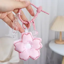 Morbido rosa fatto a mano giocattolo chiave gingillo regalo della ragazza Cherry Blossom portachiavi floreale Sakura borsa ciondolo zaino accessorio