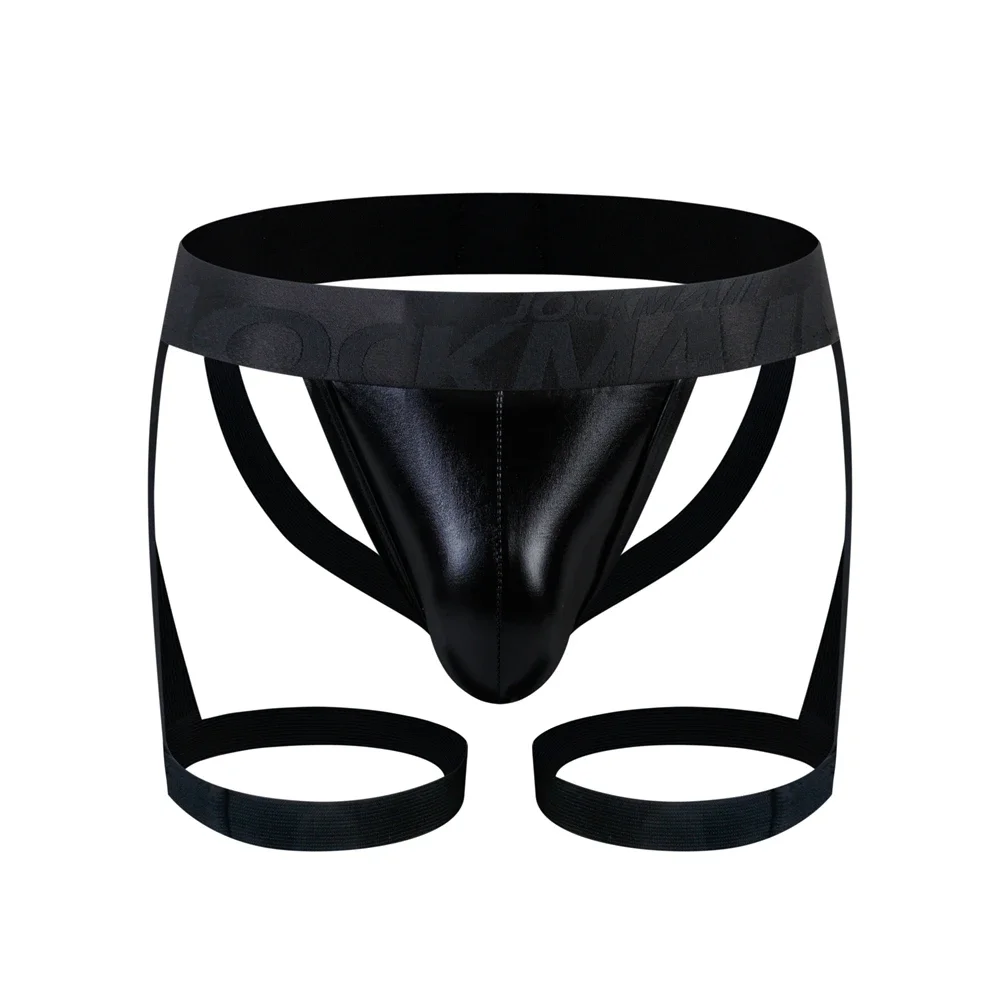 Men PU Faux Leather Jockstrap Harness Men Bondage Fetish Hombre Stage Nighclubwear Sexual Gay Underwear Pouch Strap Lingerie