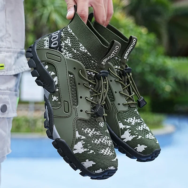 39-47 Size Men's Aqua Shoes Anti-Slip Male Sneakers Mountain Hiking Shoes Quick-Drying Water Shoes Soft Men Casual Sneakers 2024