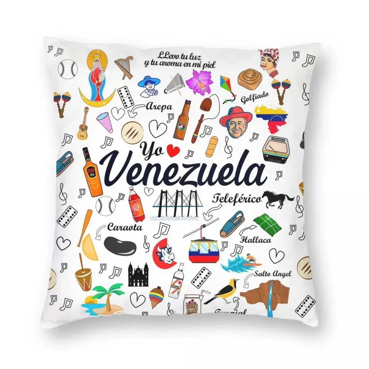 4 Pcs - 45CM - Venezuela Pride Square Pillowcase Two Side Printing Decorative Cushion Cover Home Floral Pillow Case For Car Sofa