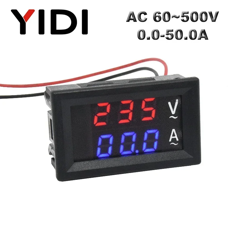 0.56\'\' Digital LCD Voltmeter Ammeter AC 60-500V 10A 50A 220V Voltage Current Meter Tester Detector Current Transformer