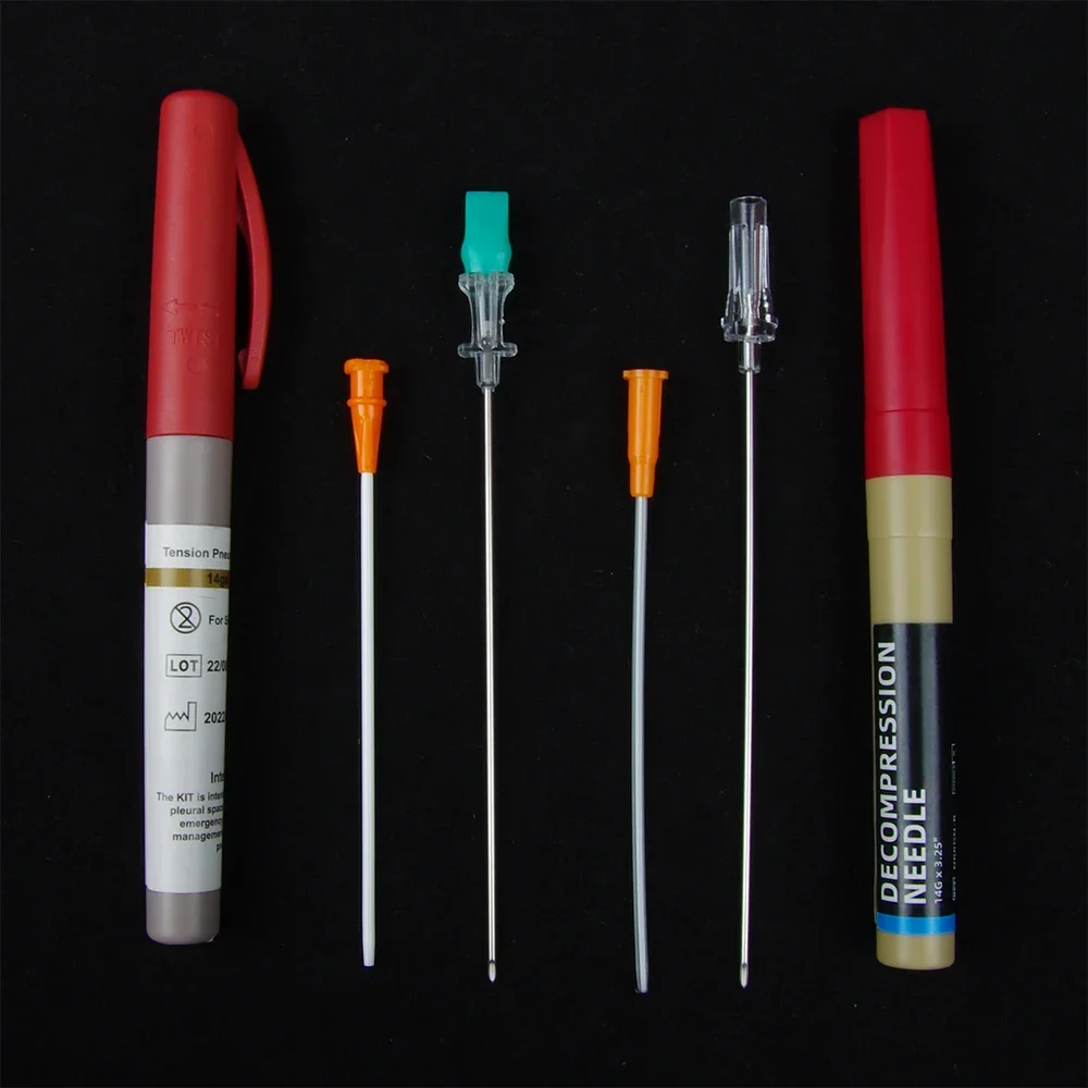 Sanke Rescue Pneumothorax Needle Trauma Ifak Chest Cathether Needlecatheter 50g Needle Decompression Edc First Aid Kit