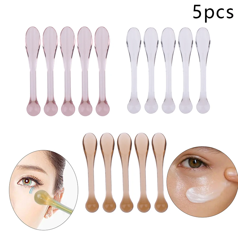 5Pcs Plastic Cosmetic Spatulas Scoop Eye Cream Applicator Anti Wrinkle Eye Massager Sticks Mask Spoon Skin Care Tools
