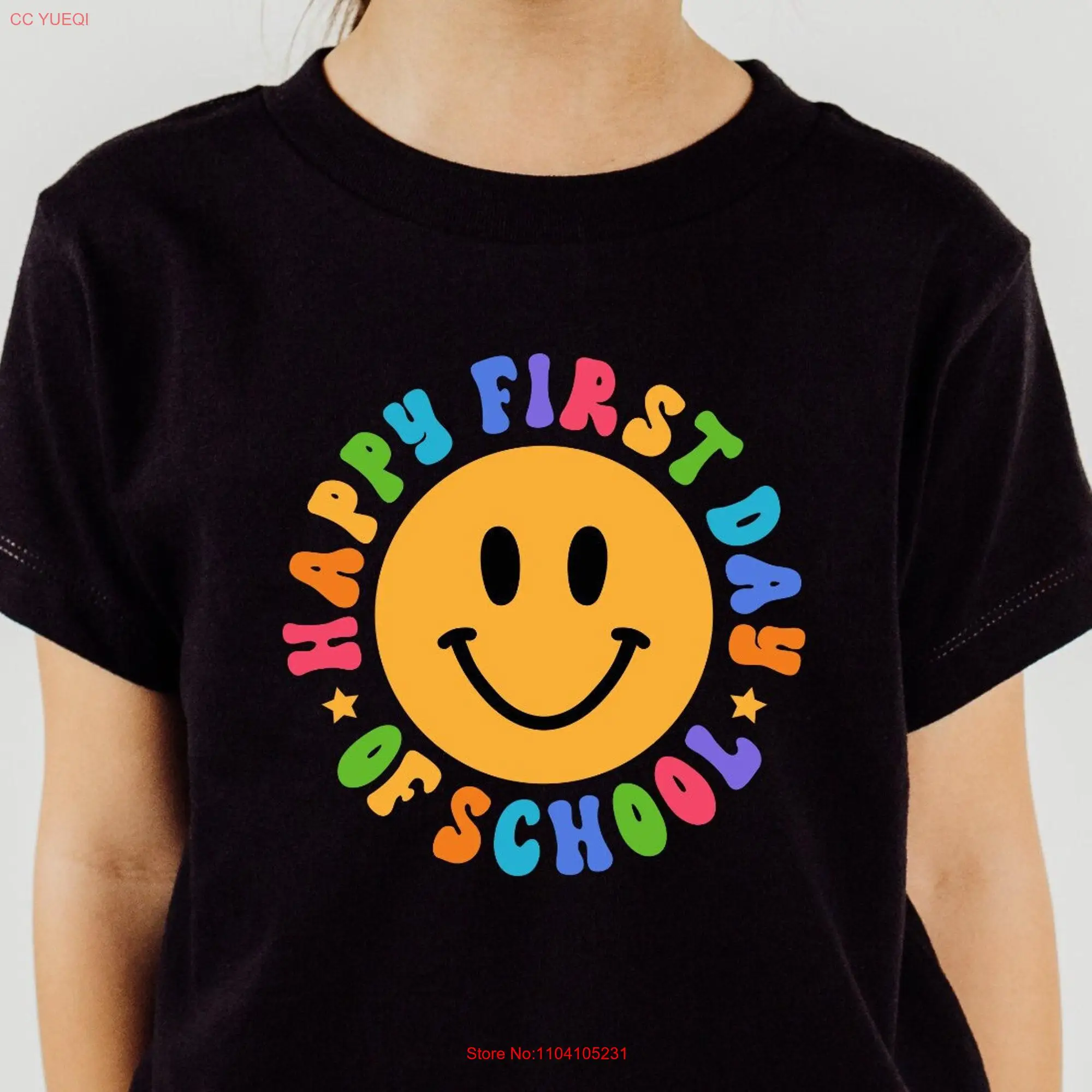 Happy First Day Of School T Shirt Teacher Back to Pre K Kindergarten 1st 2nd 3rd 4th 5th Grade Return