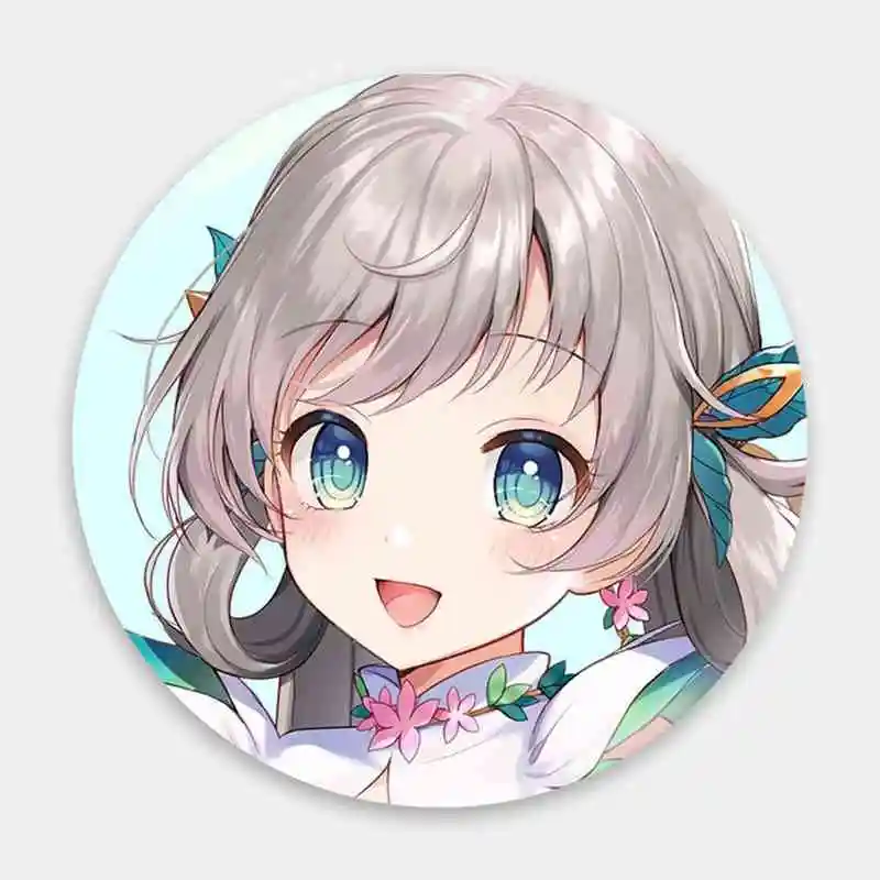 Hanakaze Rin Channel Badge Brooch anchor Peripherals Pin Creative Children's gift Chest tag Metal Cosplay DIY Pupil 75mm Fandom