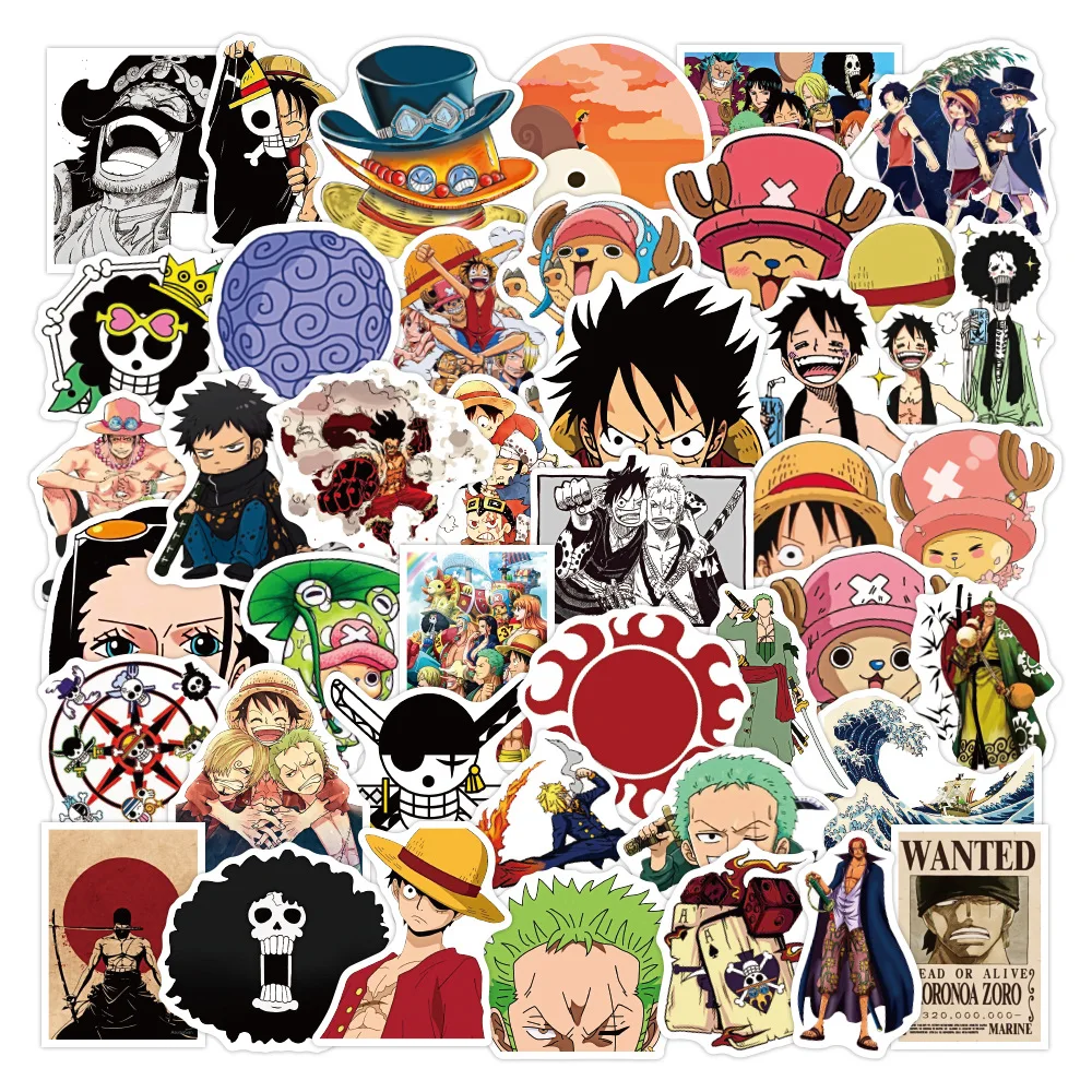 10/30/50pcs Anime ONE PIECE Stickers Suitcase Laptop Skateboard Motorcycle Luggage Phone Cartoon Anime Stickers Toy Kids Decal