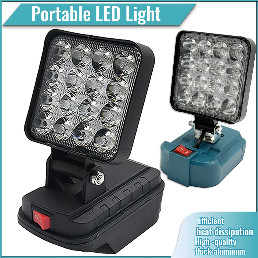 

3-дюймовый ﻿ Беспроводная ручная мини-лампа для кемпинга, светодиодный рабочий светильник, портативный аварийный светильник для Makita, литий-ионный аккумулятор 14,4 В, 18 В