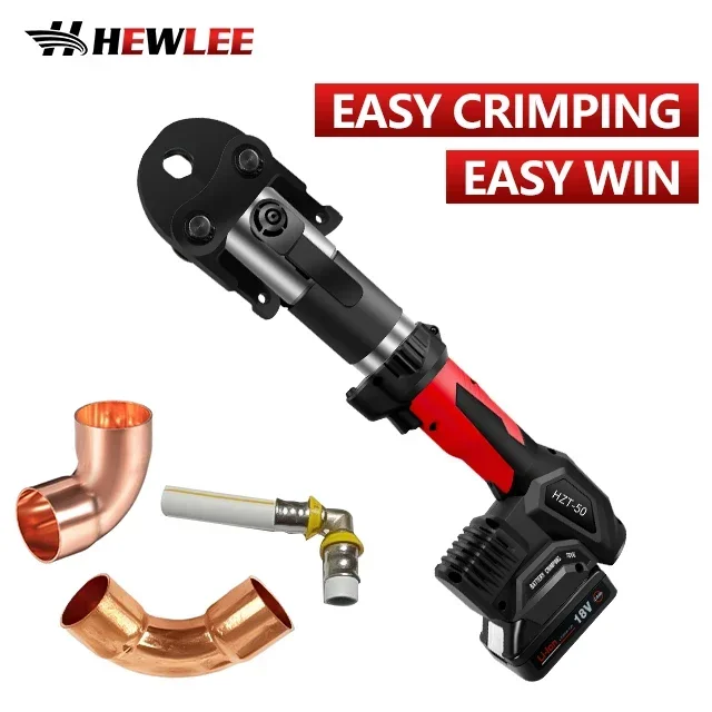 In Stock HEWLEE HZT-50 Hydraulic Battery Press Tool For Copper Pex Pipe Pro Cordless Pressing Fitting Tools Plumbing Tube