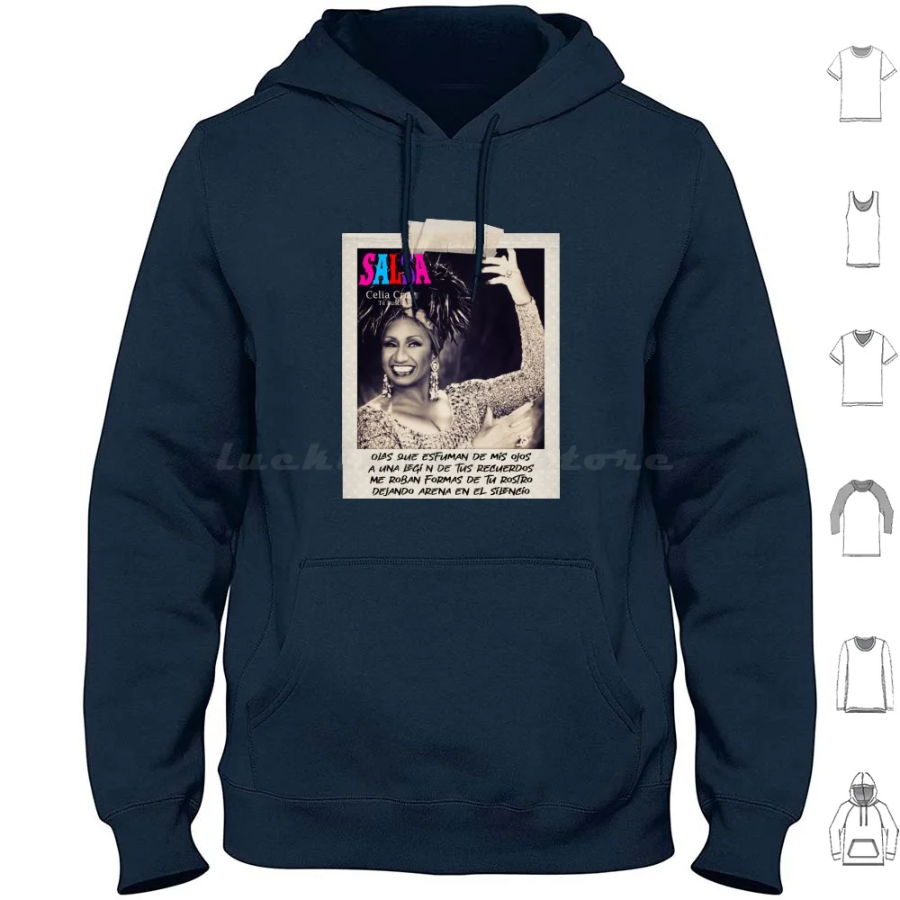 Celia Cruz Te Busco Photo Hoodie Cotton Long Sleeve Salsa Celia Fania Cruz Musica Cuban Cuba La Reina Queen Salseros