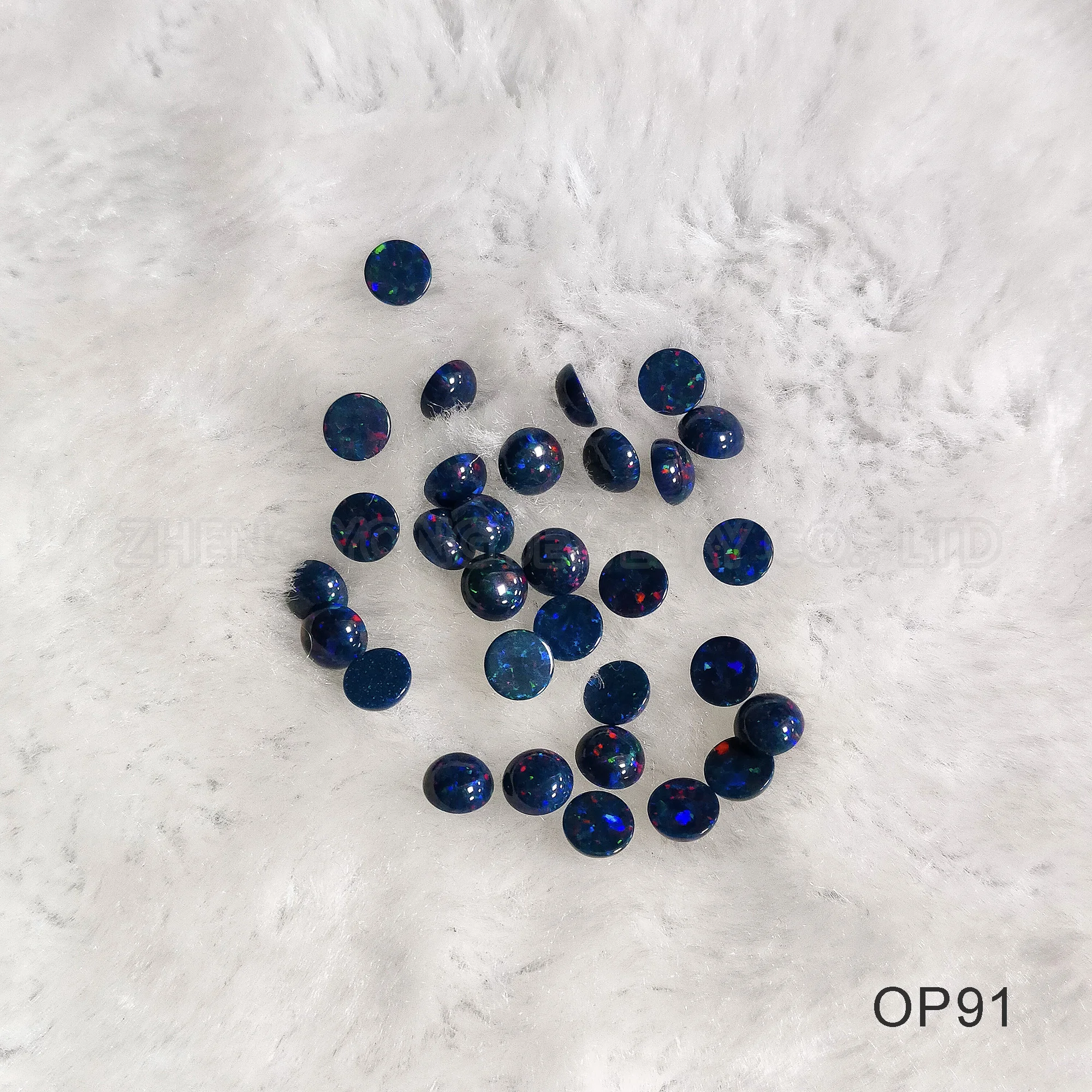 20/50 Pieces Black Fire Opal Beads for Jewelry Making Round Flat Back Stones for Crafting