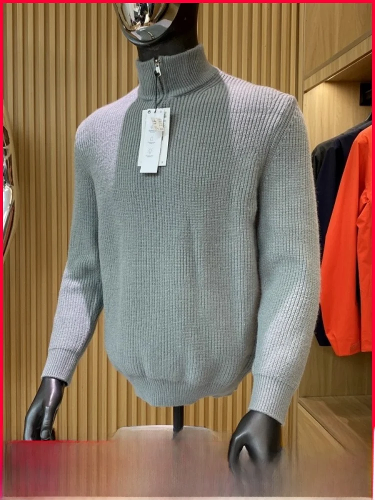 

Soft Thiened f Zipper Knitted Sweater Men's Autumn Winter Faion Casual Long Sve Overhead Trendy Men's Knitwear