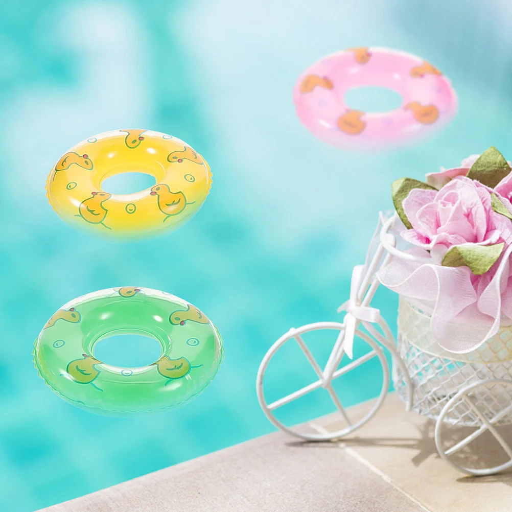 20 Pcs Mini House Ornaments Miniature Swim Model Inflatable Tiny Swim Photo Rings Models Miniature Decorative Child