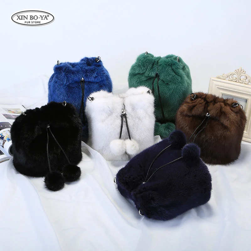 Fashion Simple Shoulder Bag Mink Fur Ladies Designer Handbag Shoulder Bag Messenger Bag Simple Hand Bag New Wave Party Fur Bags