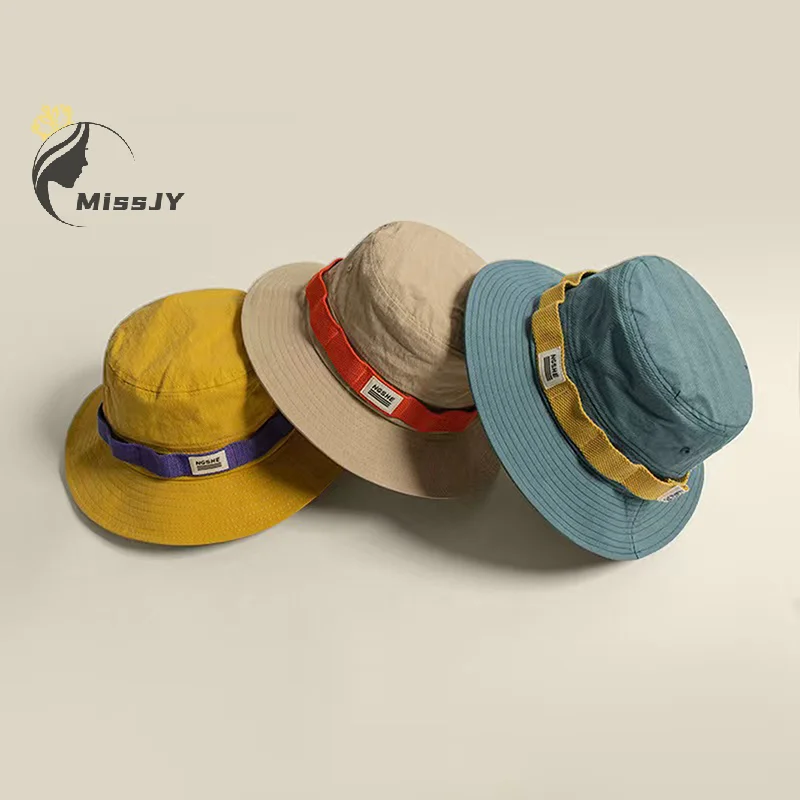 コントラストヴィンテージフィッシャーマンハット男性と女性用夏のアウトドアキャンプ登山帽子大きなつばの日よけ帽子