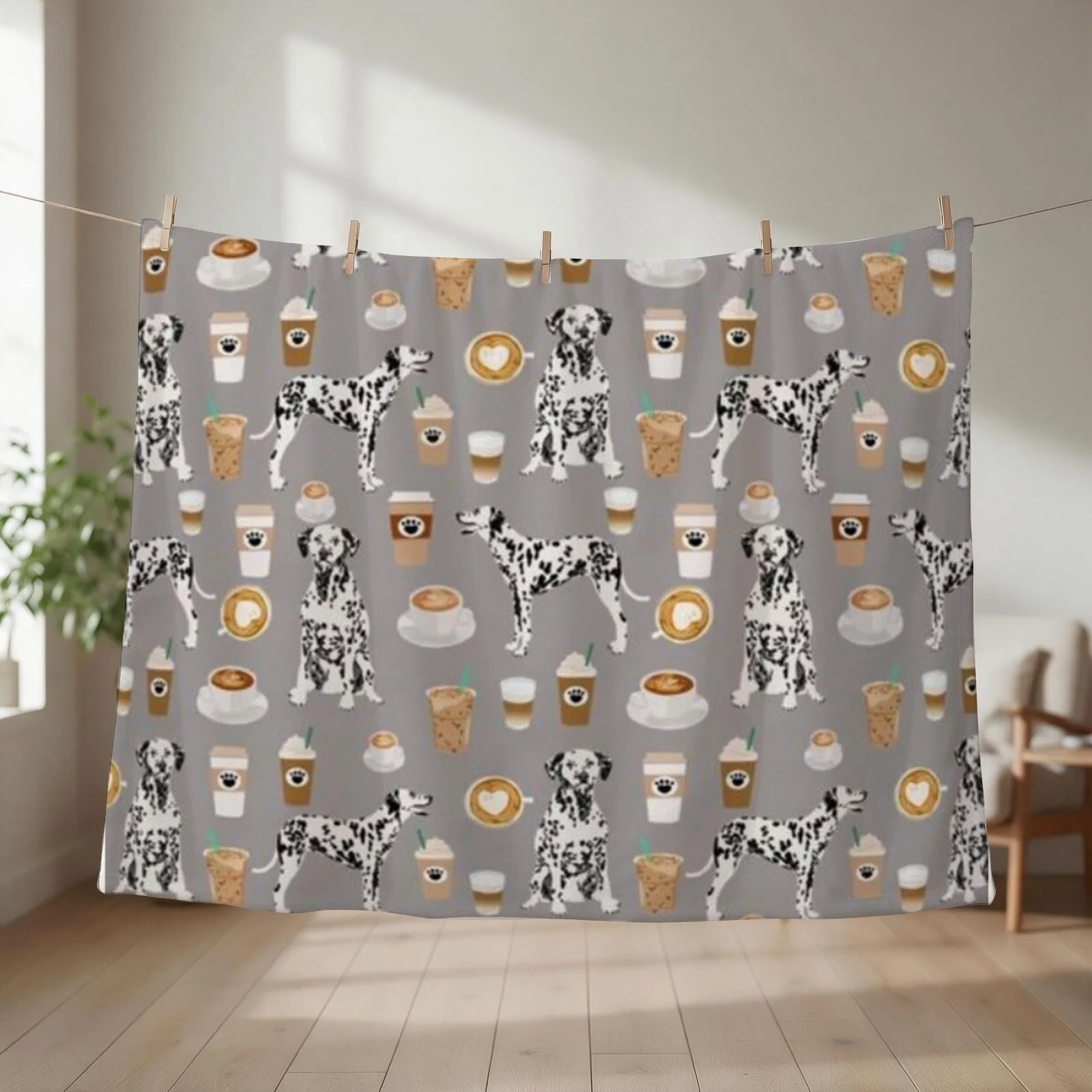 DALMATIAN Throw Blanket couch cozy soft plush fuzzy picnic outdoor blanket