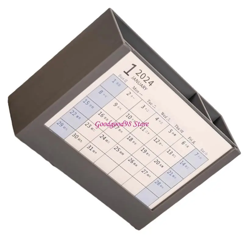 حامل أقلام مكتب متعدد الأغراض 2 في 1 مع تقويم مكتب 2024 #4