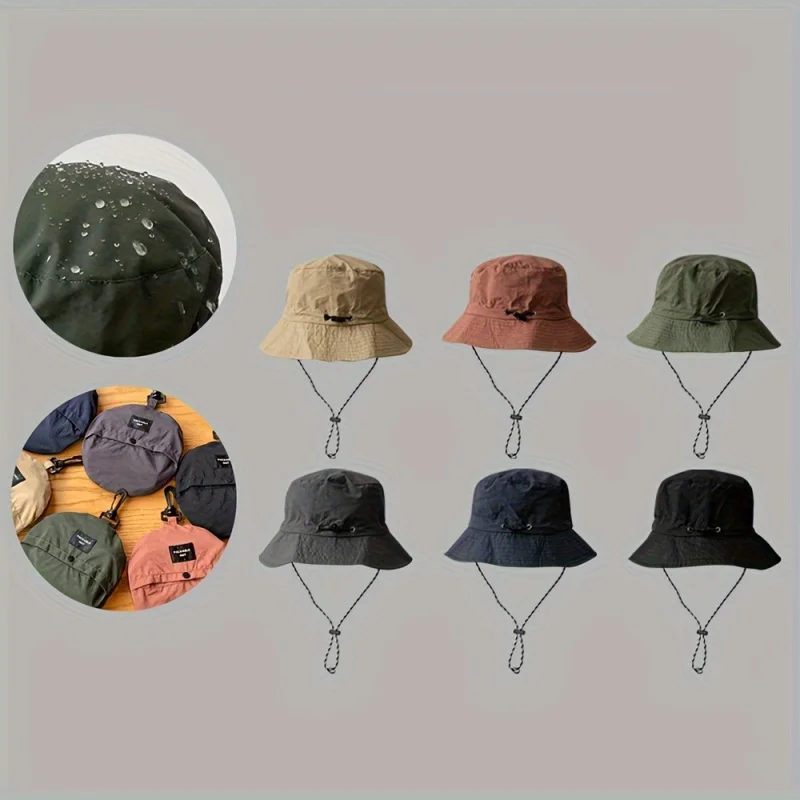 1pc waterproof outdoor hat, foldable sun protection quick drying casual fisherman hat for fishing climbing climbing