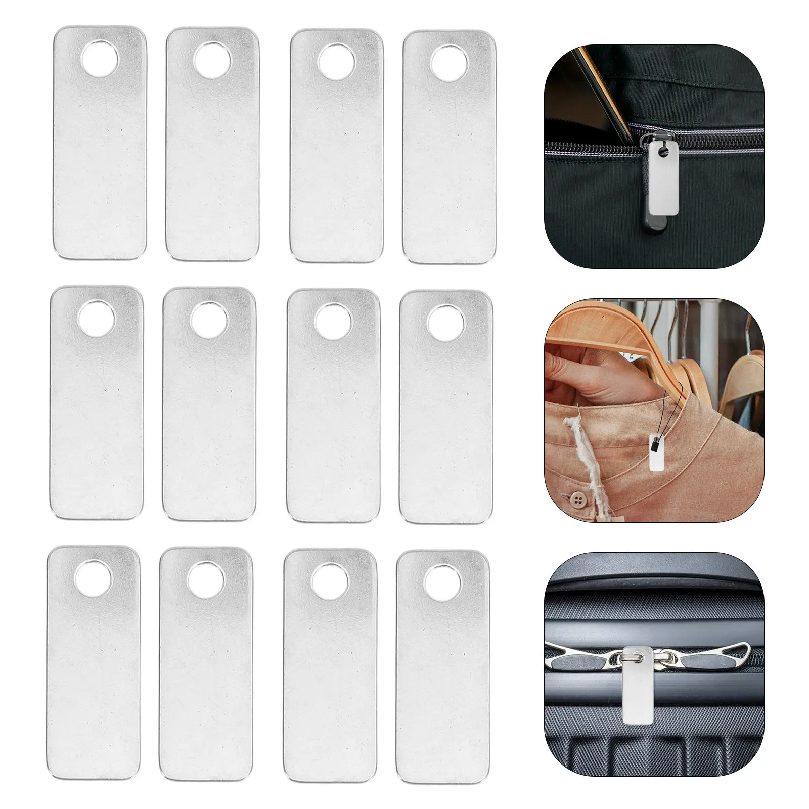 40Pcs Stainless Steel Engraving Blanks Rectangle Metal Tags for Pet Id Dog Tags Luggage Keychain Jewelry Crafts Labeling