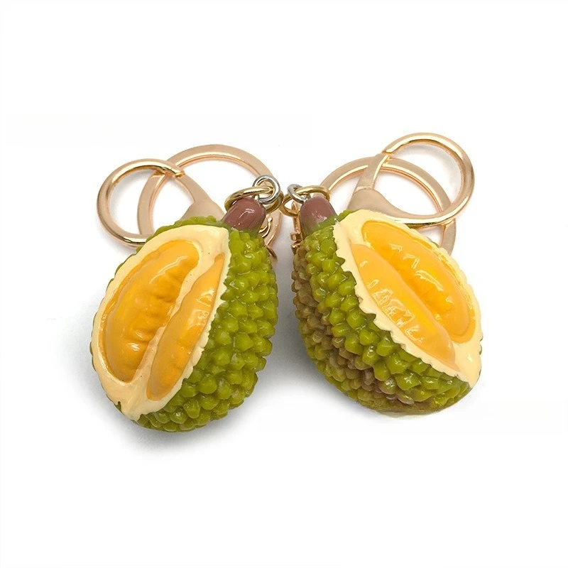 Cute 3D Fruit Charms Keychain Set For Purse Bag Zipper Pull 6 Styles Durian Watermelon Apple Lemon Carrot Orange