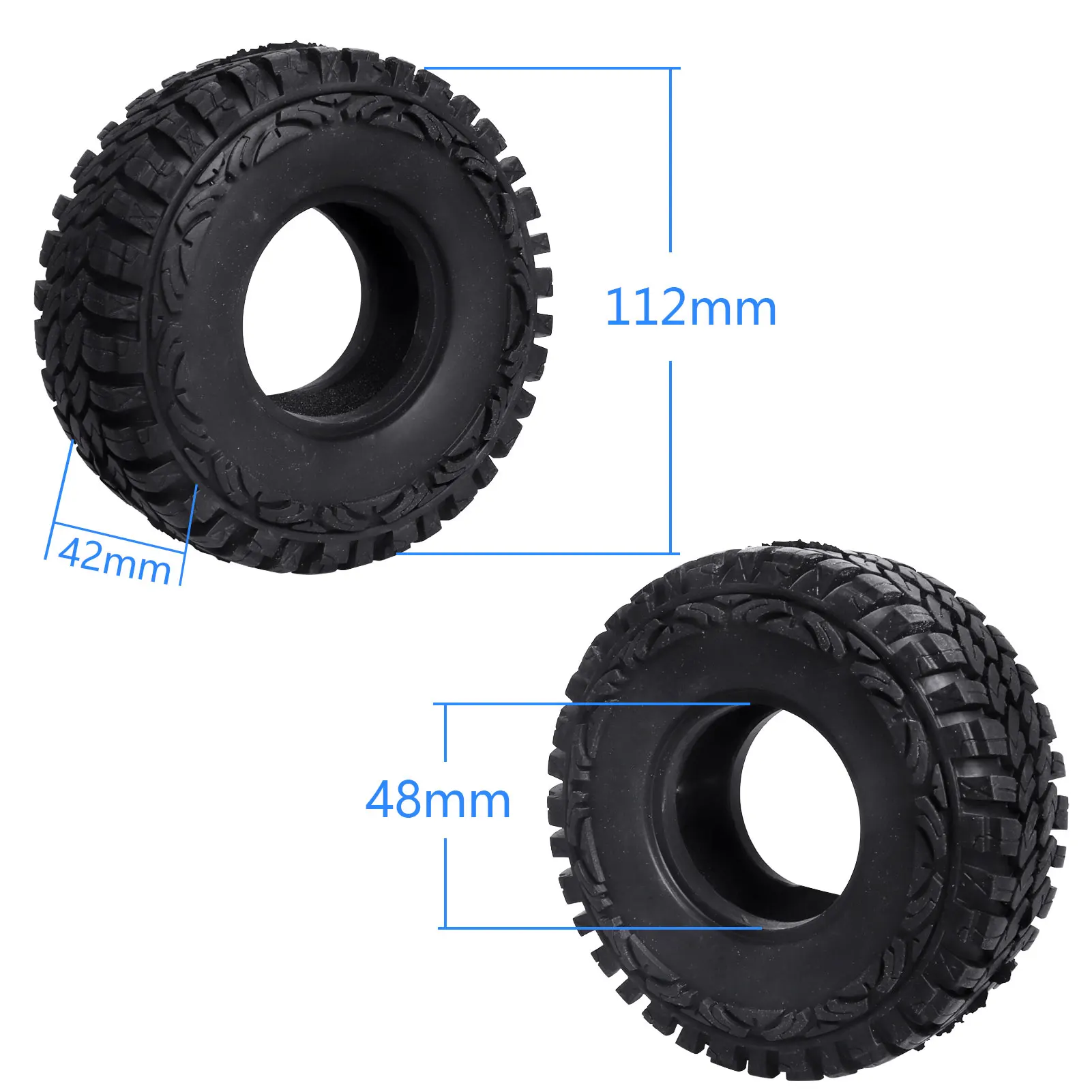 HobbyPark 4.4 Inches Tall RC 1.9 Crawler Tires Soft Rubber Good Grip for 1/10 TRX4 Axial SCX10 Redcat Gen 8 RC4WD Rocks Mud Dirt