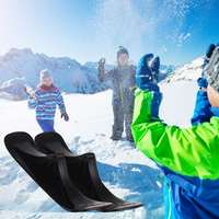 1 Pair Scooter Sled Ski Sleigh Sled Ski Board Snow Sledge Board Set Snow Ski Scooter for Kids Outdoor Accessories