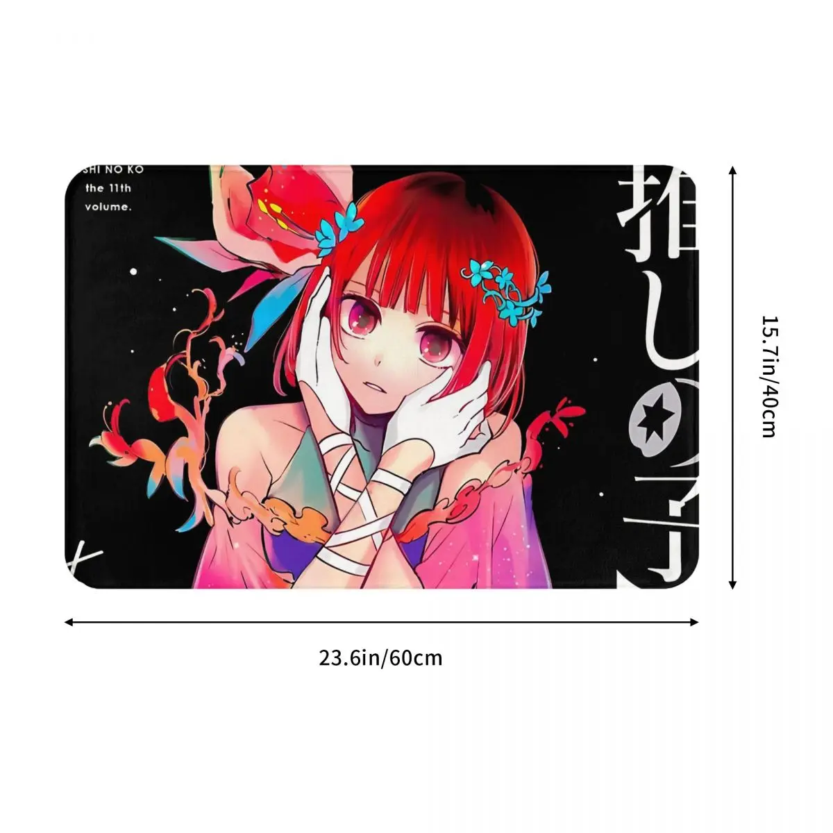 Red Hair Oshi No Ko Hoshino Rubii Akuamarin Non-slip Doormat Carpet Living Room Kitchen Mat Outdoor Home Pattern