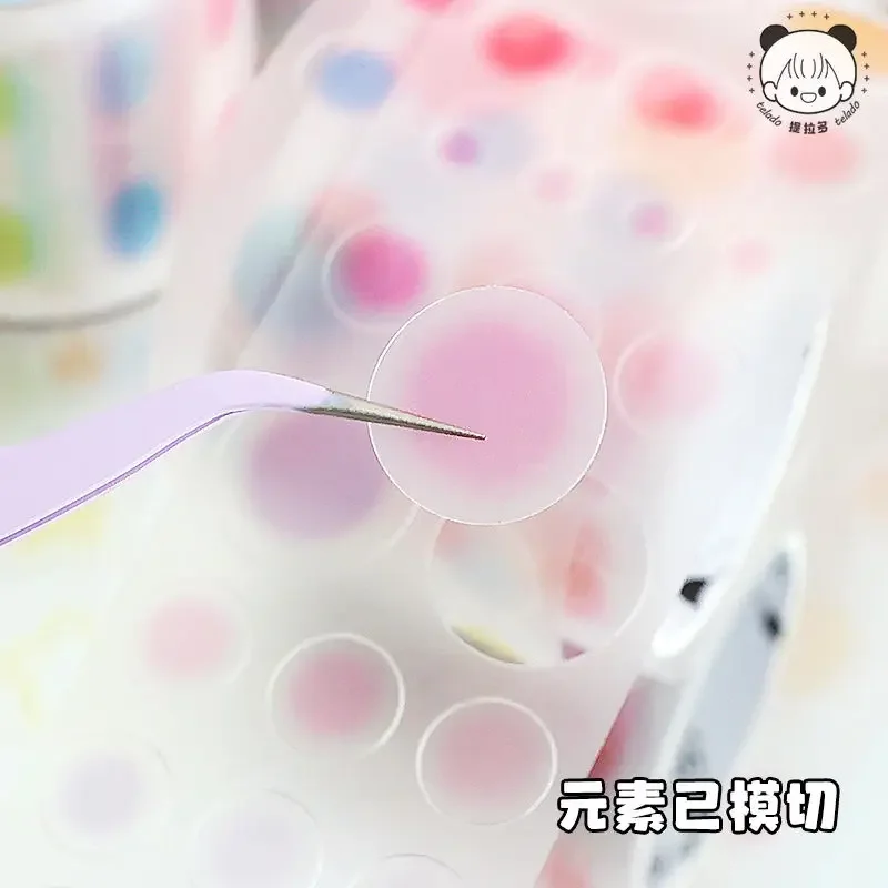 Telado Soft Light Tape PET Waterproof Handbag and Paper Tape Die Cutting Cute Ins Color Material Children\'s Stickers